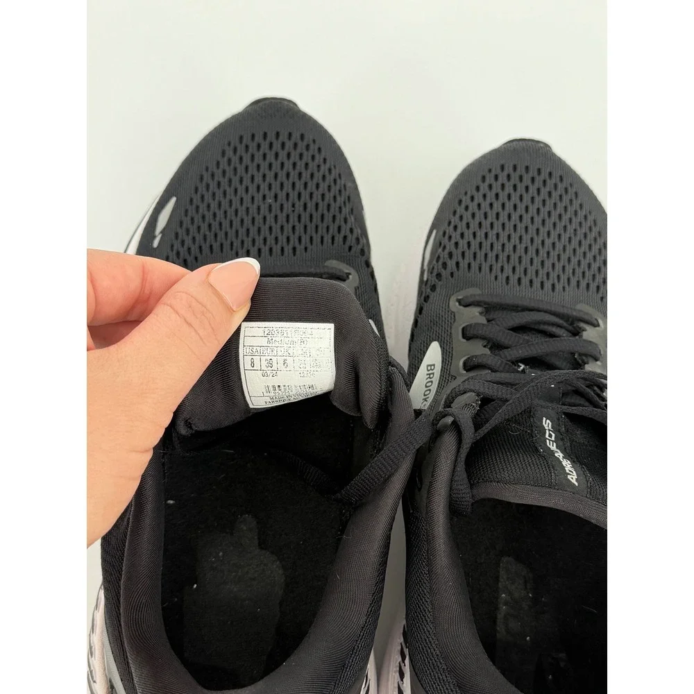 Brooks Adrenaline GTS 23 Womens Running Shoes Black White Silver 1203911B054